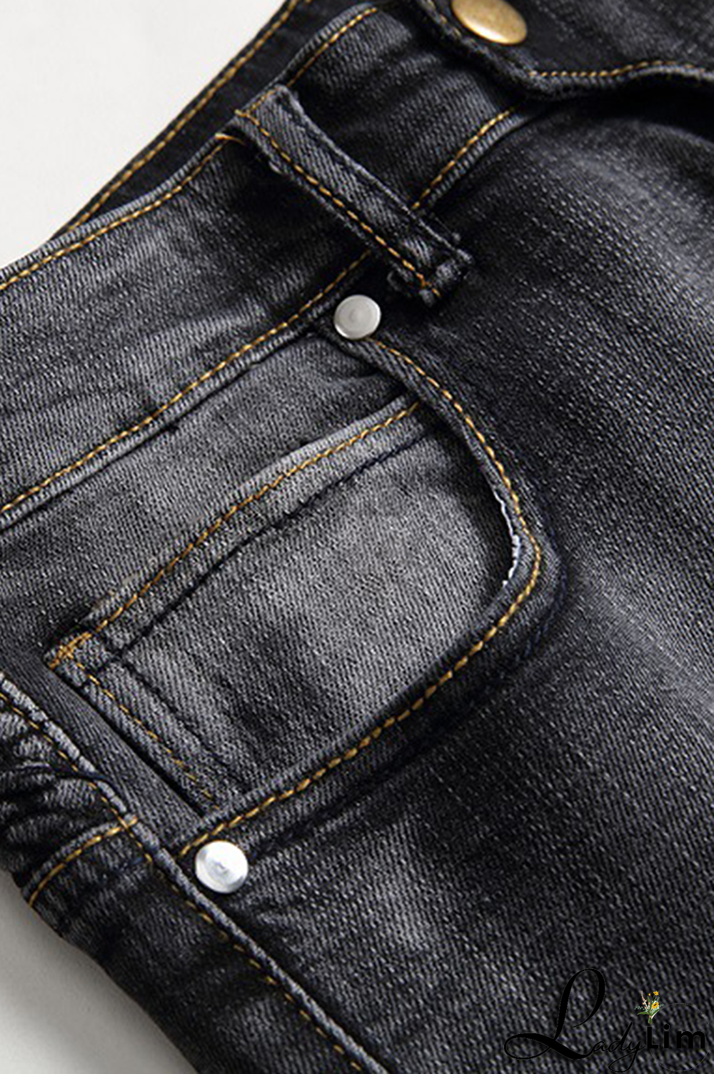 Black Gray Street Patchwork Make Old Fold Bottoms