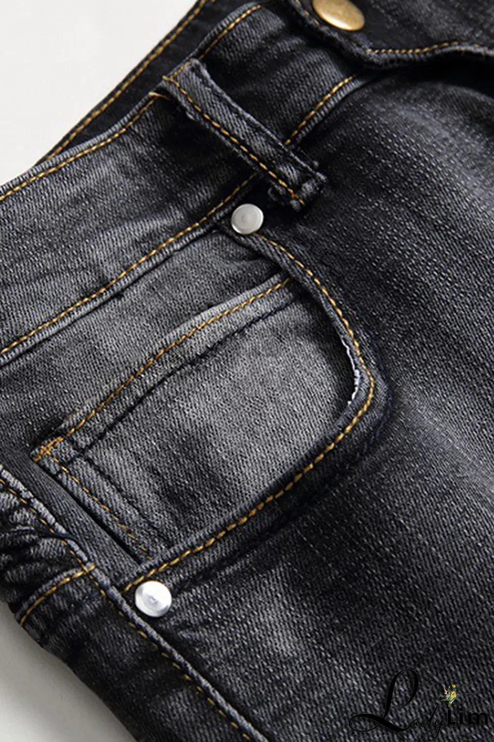 Black Gray Street Patchwork Make Old Fold Bottoms