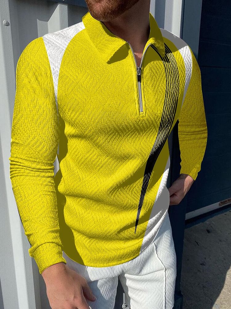 Men's Fashion Stretch Print Polo Shirt