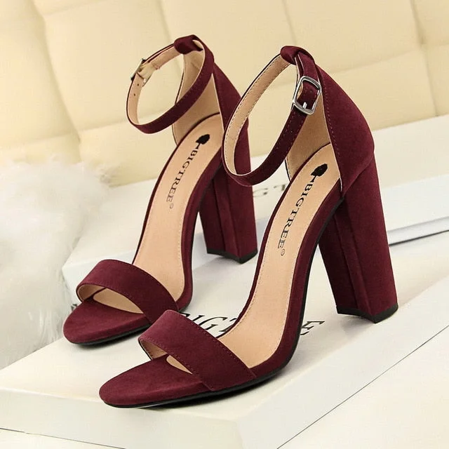 2022 Sexy High Heels New Women Pumps Comfort Women Shoes Block Heels Ladies Shoes Buckle Women Heels Female Shoes Women Sandals