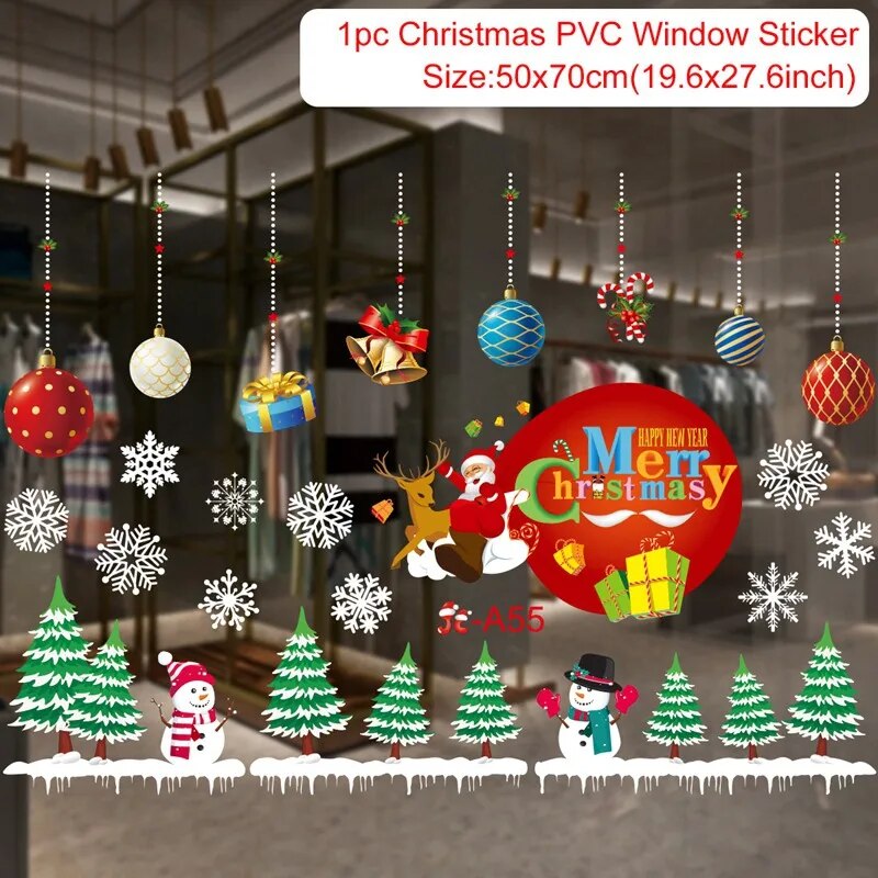 Tegooe Reusable Christmas Window Clings - Waterproof Static Decals for Home Decor