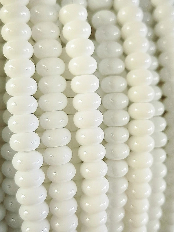 1 String 5*8mm Glass Glass Geometric Solid Color Beaded