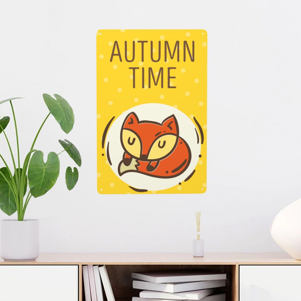 Autumn Time Decorative Metal Signs 12x8 Inches