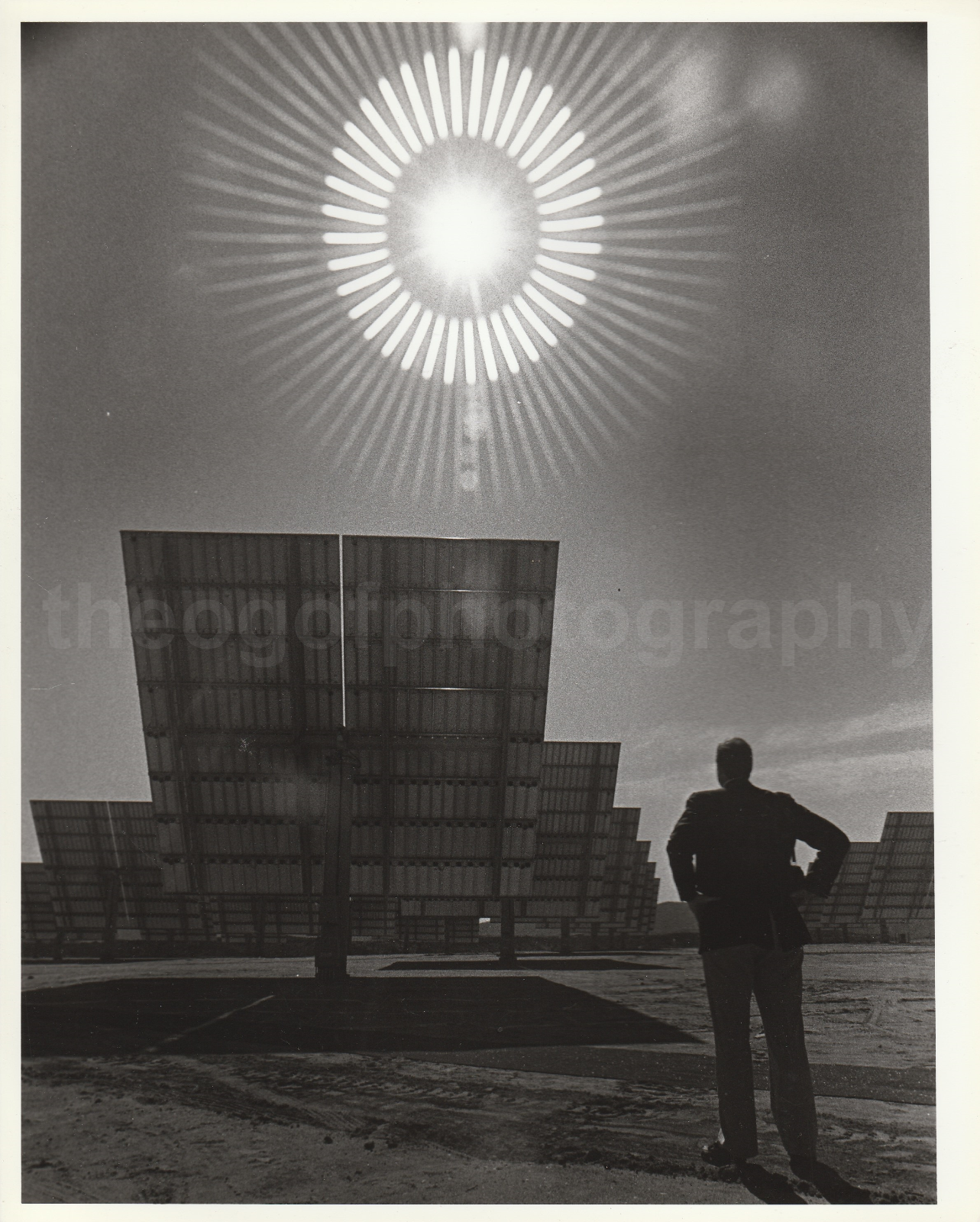 SOLAR REFLECTION 8 x 10 FOUND Photo Poster painting Vintage B + WSun Power H 50