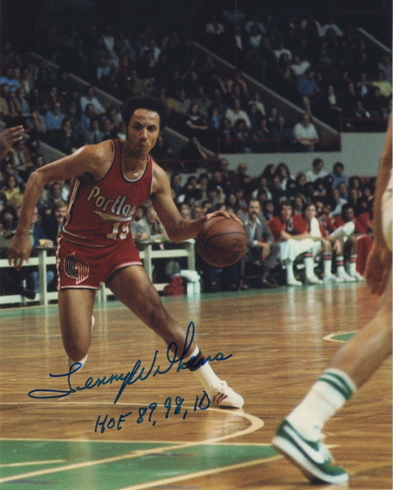 LENNY WILKENS SIGNED AUTOGRAPH PORTLAND TRAIL BLAZERS 8X10 Photo Poster painting