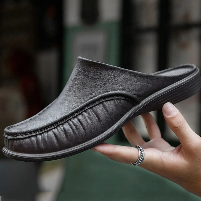 Men Loafers Slip On Casual Walking Shoes Designer Men Half Slippers Comfortable Soft Slippers Size 40-47