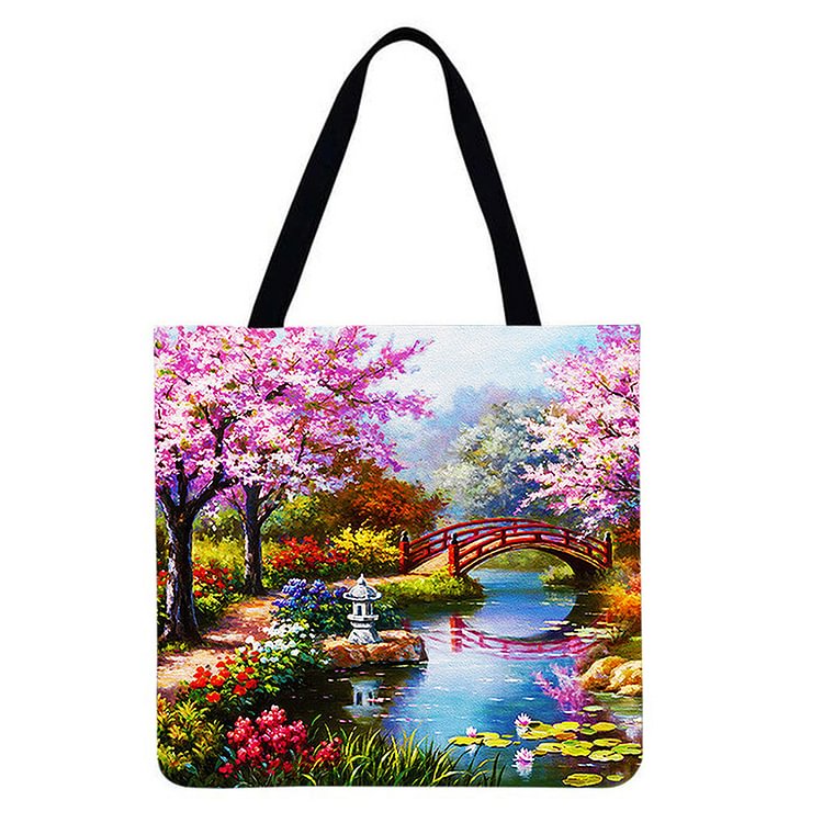 Park scenery - Linen Tote Bag