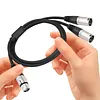 3Pin Audio Speakers Splitter Patch Cable 1 XLR Female To 2 XLR Male Stereo Audios Adapter Patching Cable Shielded Patching Cord Adaptor for Recording Speaker Systems Radio Station