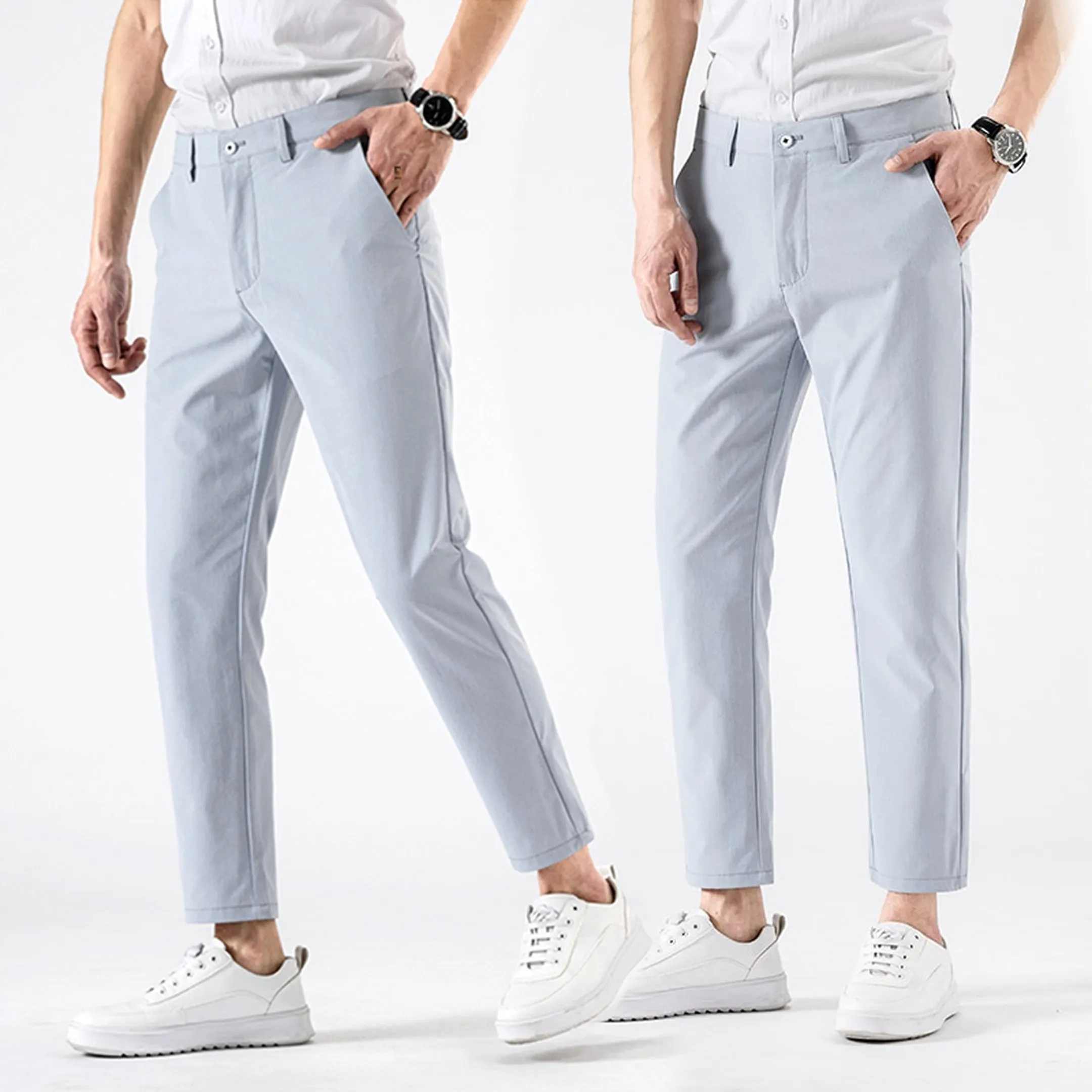 Men's Stretch Tailored Chinos &ndash; Straight Leg Smart Casual