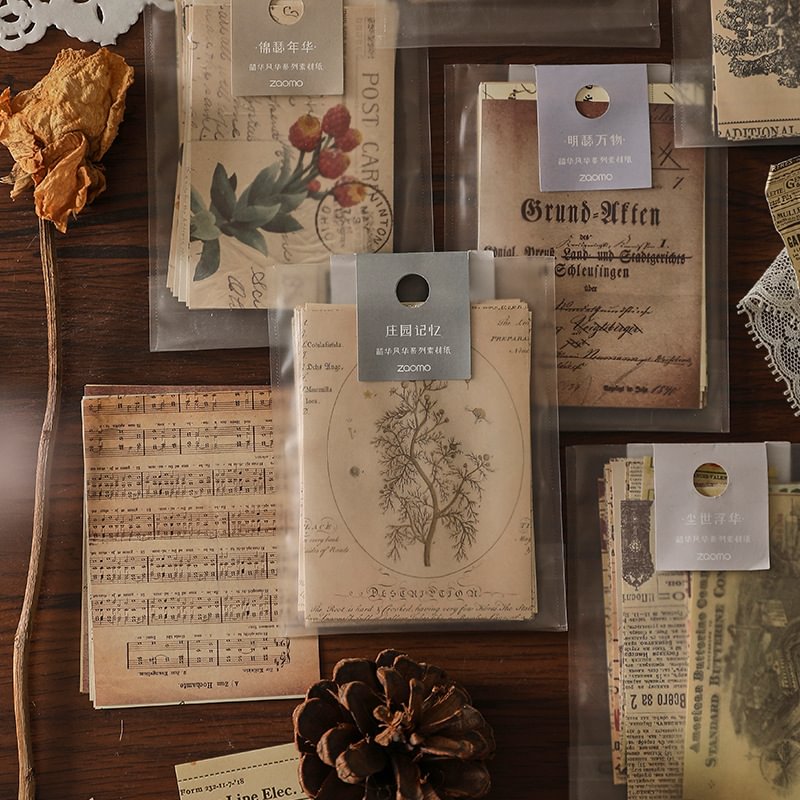 Creative Retro Hand Account Diary Decorative Base Material Paper 30 Sheets -Himinee.com