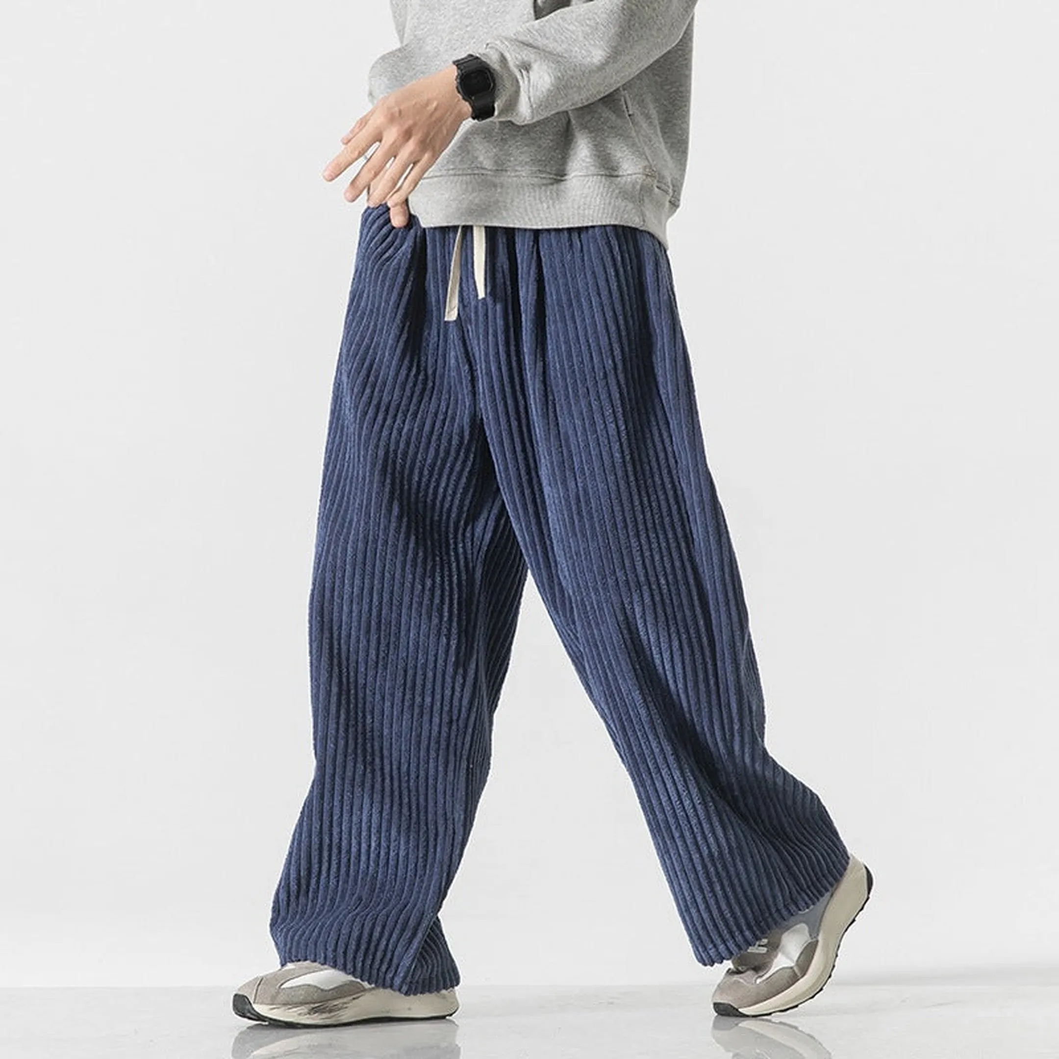 Men's Cotton Corduroy Trousers &ndash; Ibiza Wide-Leg Drawstring