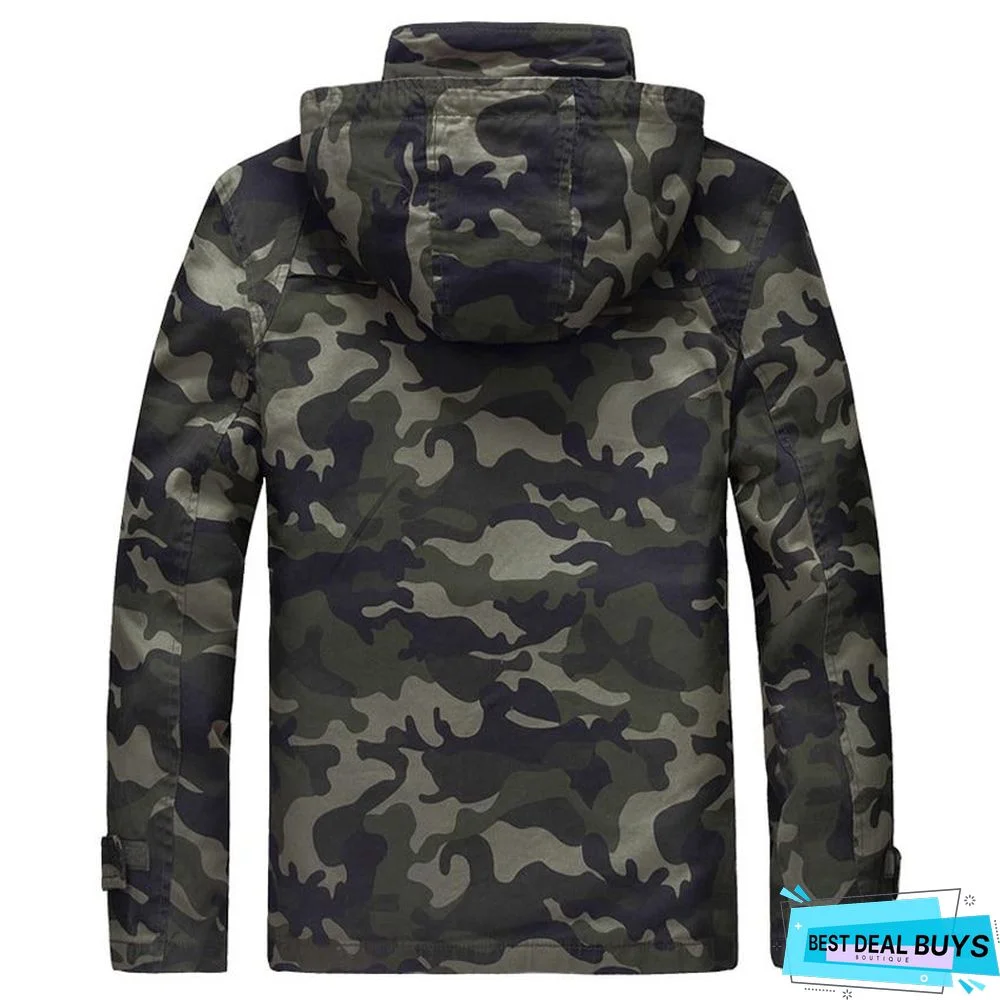 Men Camouflage Thick Casual Outerwear Windbreakers Army Tactical Military Jackets