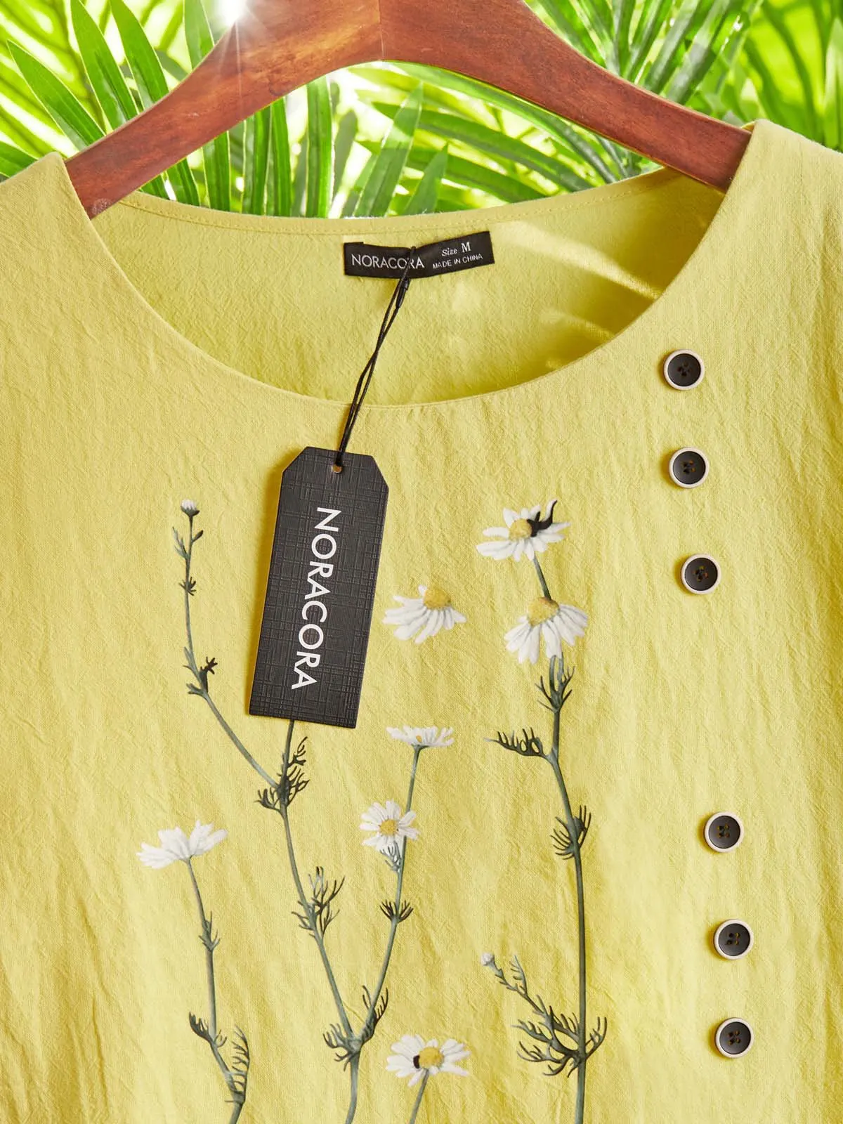 Plus size Casual Floral Long Sleeve Tops