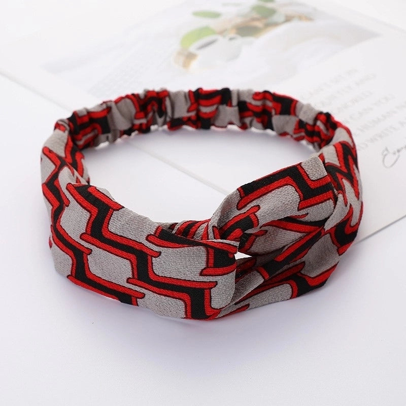 Women’s Lady Polka Dots Flower Cloth Hair Band