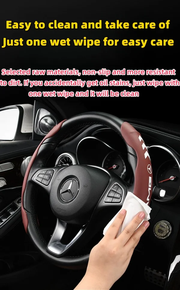 Luminous Nappa Leather Car Steering Wheel Cover