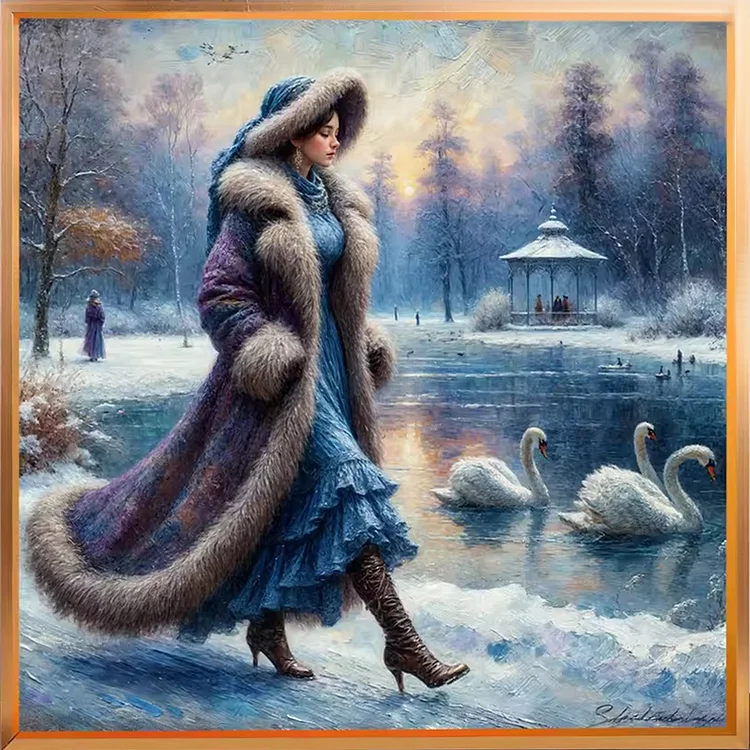 Swan Lake Girl (40*40CM) Diamond Painting gbfke