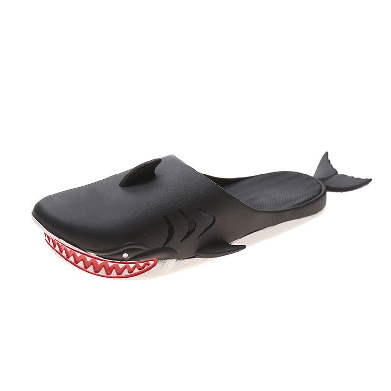 Creative Streetwear Slides Men Red Shark Slipper Summer Blue Slides Male Boys Outdoor Beach Shoes Man Fish Slippers For Swimming