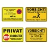 4pcs - German Language Warning  - Vintage Metal Signs(8*12Inch/12*16Inch) - Warning