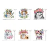 6Pcs chien double face - 5d bricolage artisanat porte-cl&eacute;s