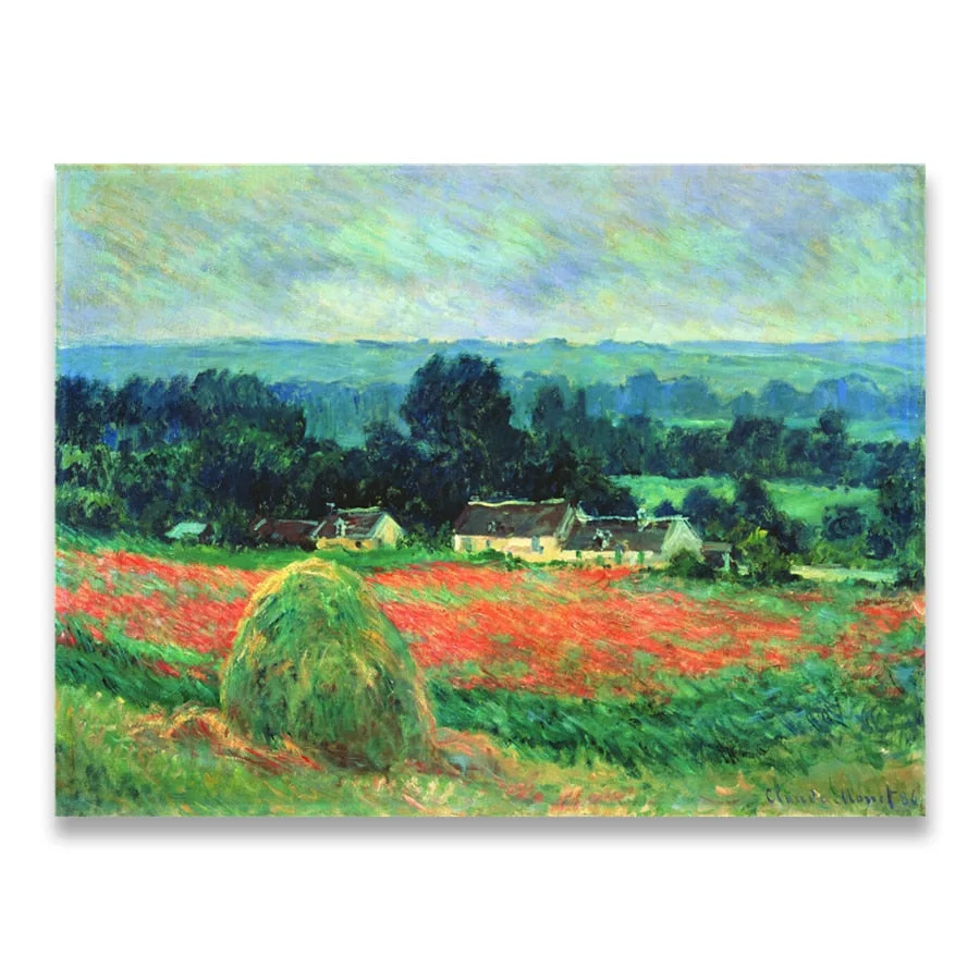 Claude Monet Poplars Poppy fields Landscape Impressionist Oil Painting on Canvas Posters and Prints Wall Picture for Living Room