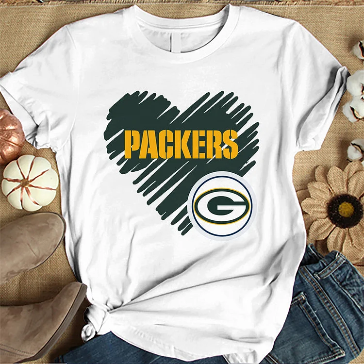Green Bay Packers Women's White Relaxed T-Shirt
