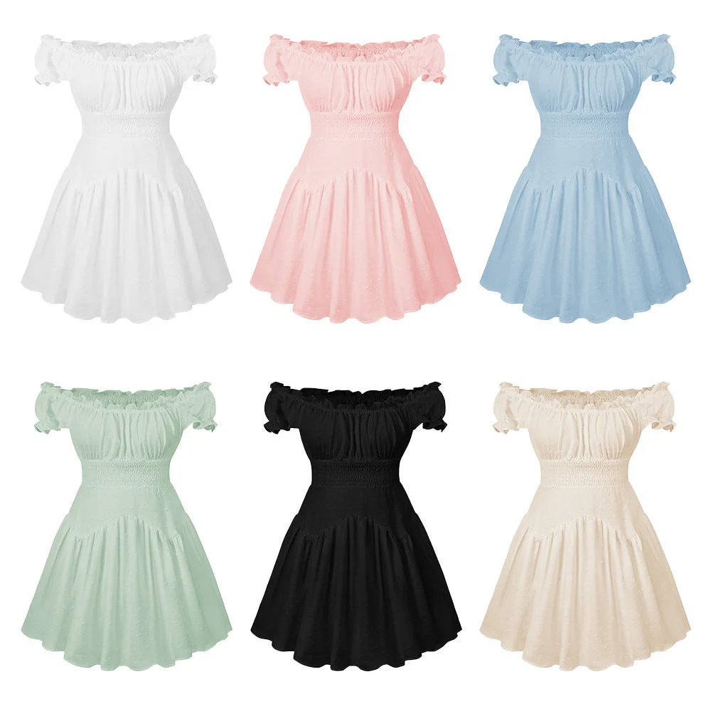 Uveng Summer Plain Fashion Wear Elegant French Dresses