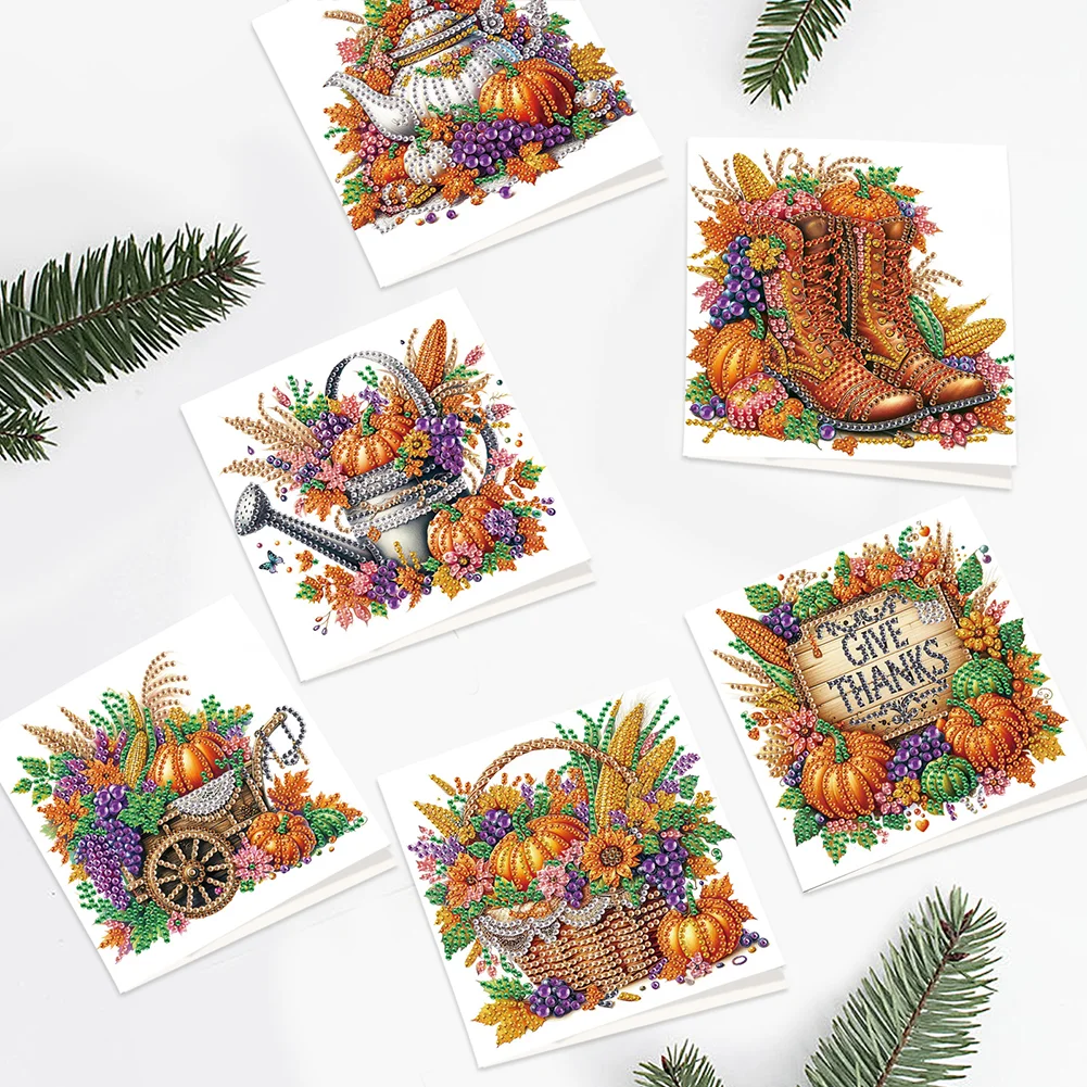 6PCS DIY Diamond Art Greeting Cards Congratulations Cards & Gifts (Halloween)