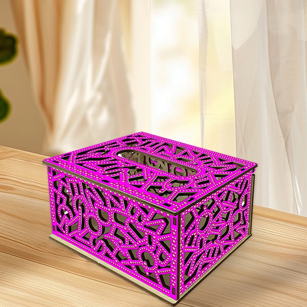 Diamond Painting Paper Towel Holder Napkin Dispenser for Beginners (Pink)