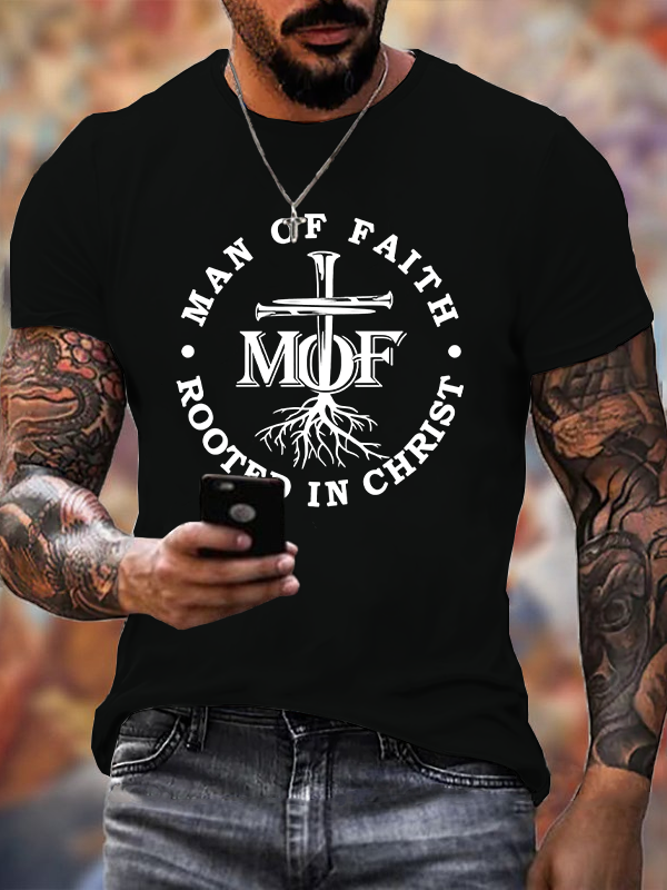 Man of Faith Rooted in Christ T-Shirt