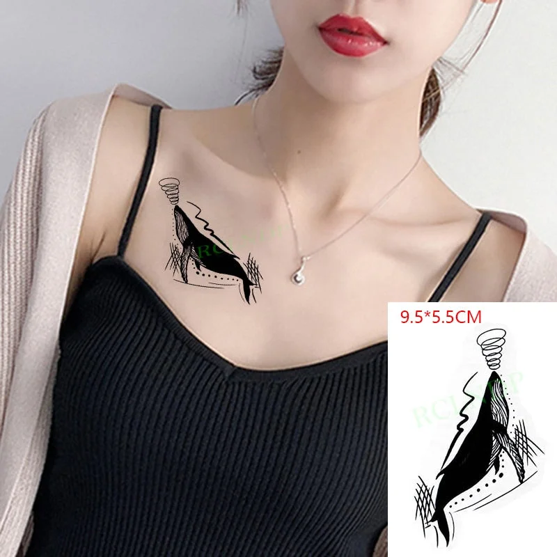 Waterproof Temporary Tattoo Sticker Neck Black Word Angel Devil Bull Cross English Letters Flash Tatoo Fake Tatto for Woman Men