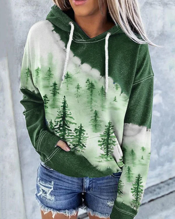 Mountains Lanscape Line Art Tie Dye Sweatshirt