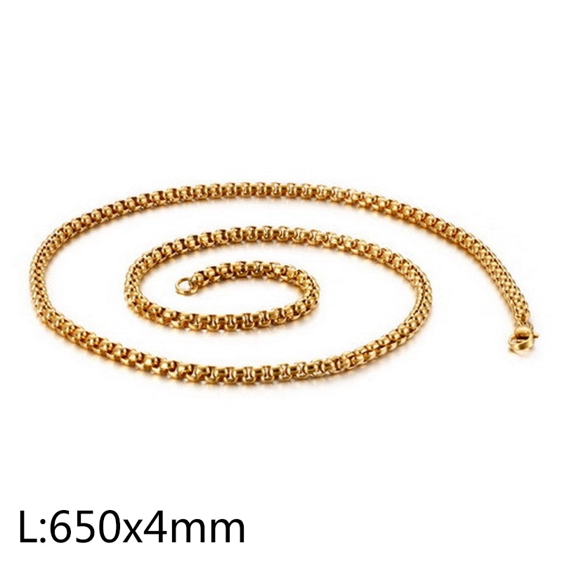 Minimalist Geometric Titanium Steel Chain 18K Gold Plated Unisex Necklace