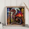 Stained Glass Dragon-Full Embroidery 2 strands 18CT Stamped Cross Stitch-40*40CM
