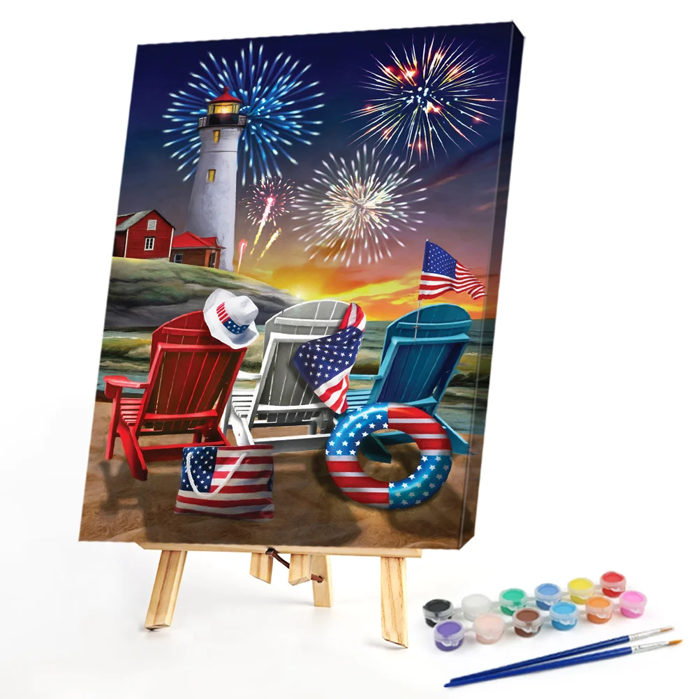 Lighthouse Fireworks - Paint By Numbers(40*50CM)