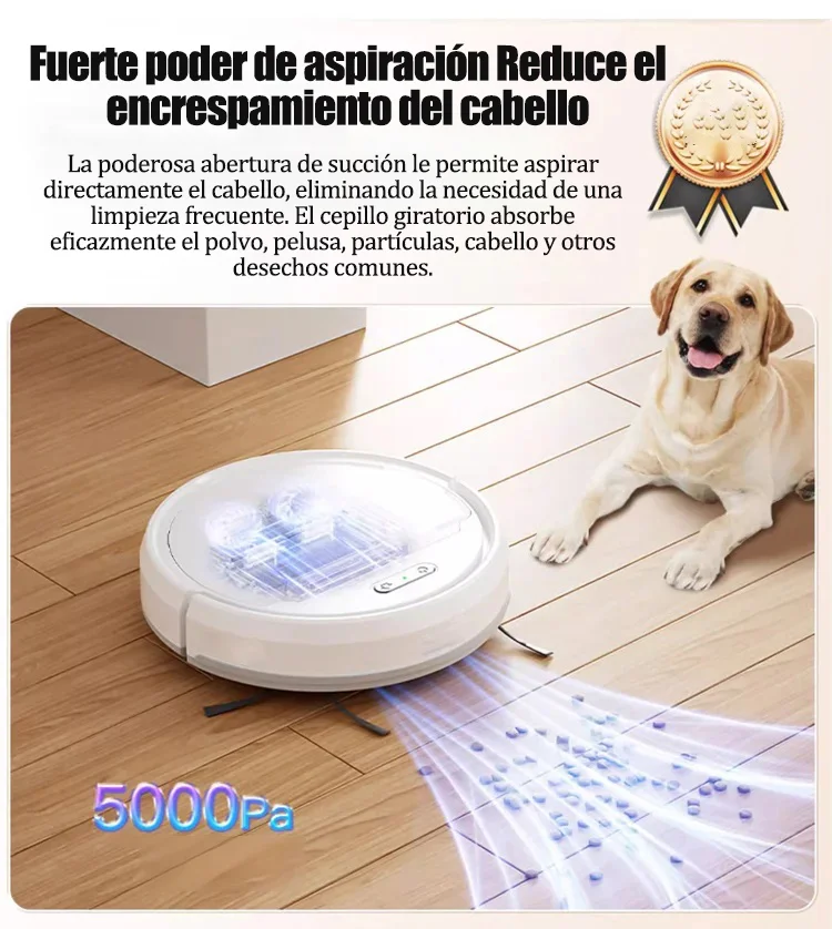 Robot aspirador con radar 3 en 1 para el hogar con función de lavado y fregado