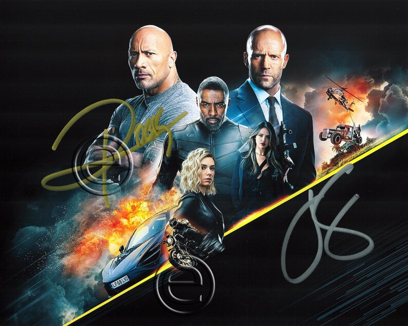 Jason Statham Dwayne Johnson Fast & Furious Hobbs Shaw Autographed Signed Photo Poster painting 8 x 10 print Photo Poster painting picture poster wall art autograph