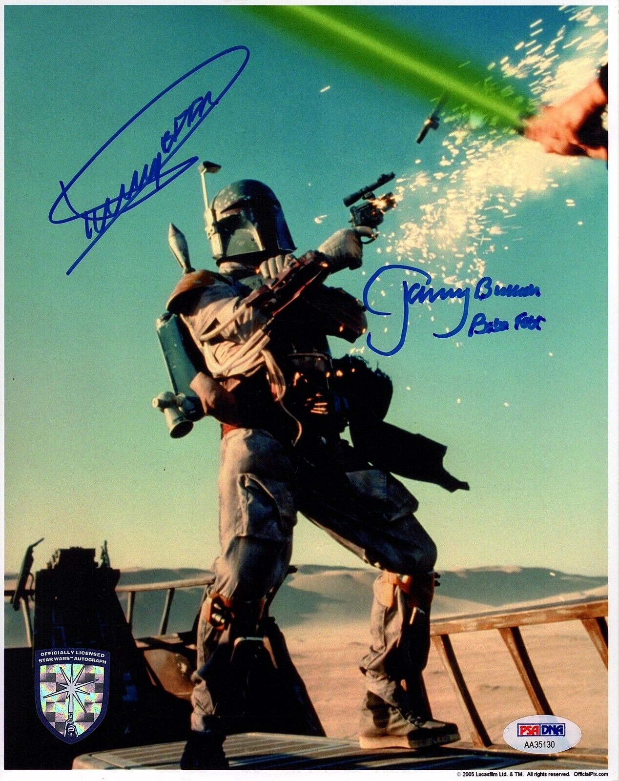 JEREMY BULLOCH & DICKEY BEER Signed Boba Fett