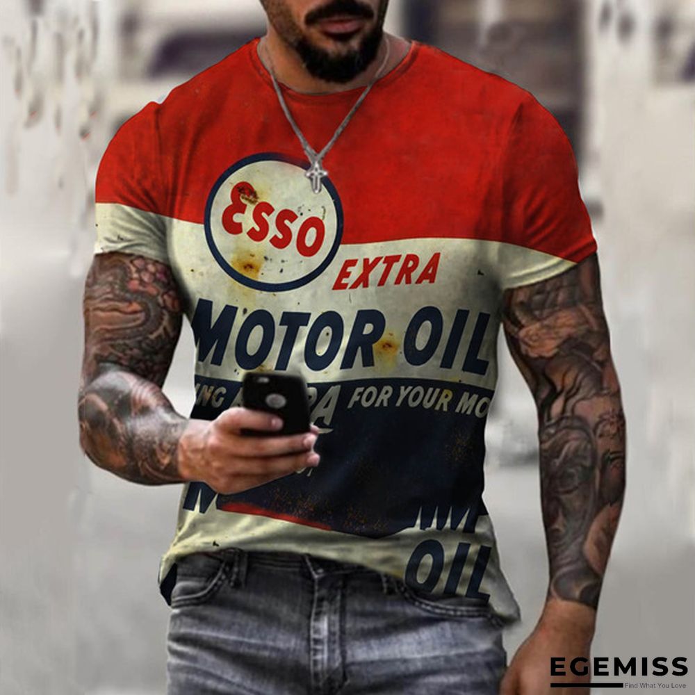 Casual Short Sleeve Digital Printing Slim Fit European and American Personalized Men's T-shirt | EGEMISS