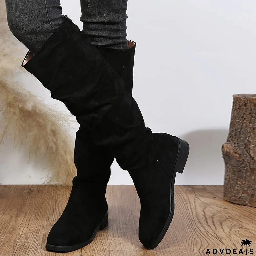 Fashion Low Heel Long Knight Boots