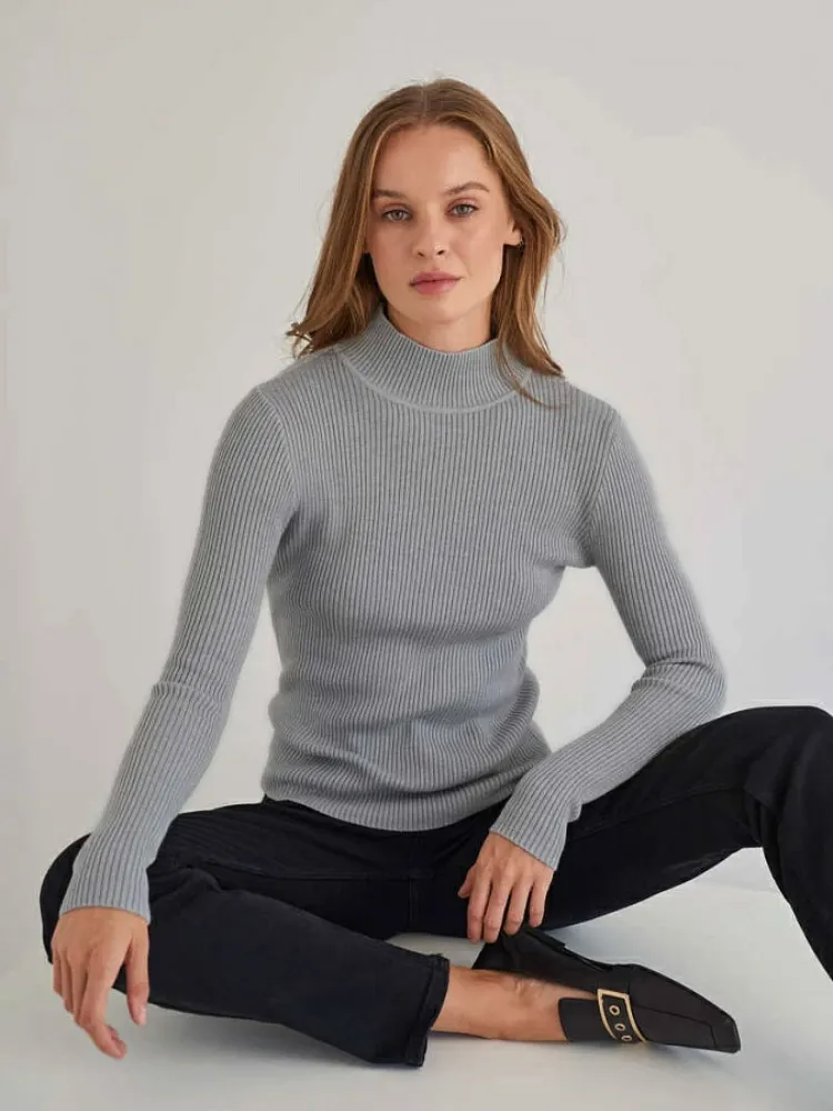 Churchf Churchf Color Half Turtleneck Sweater 2024 Autumn And Winter Female (24 Color Spot) Slim Knit Bottom Shirt