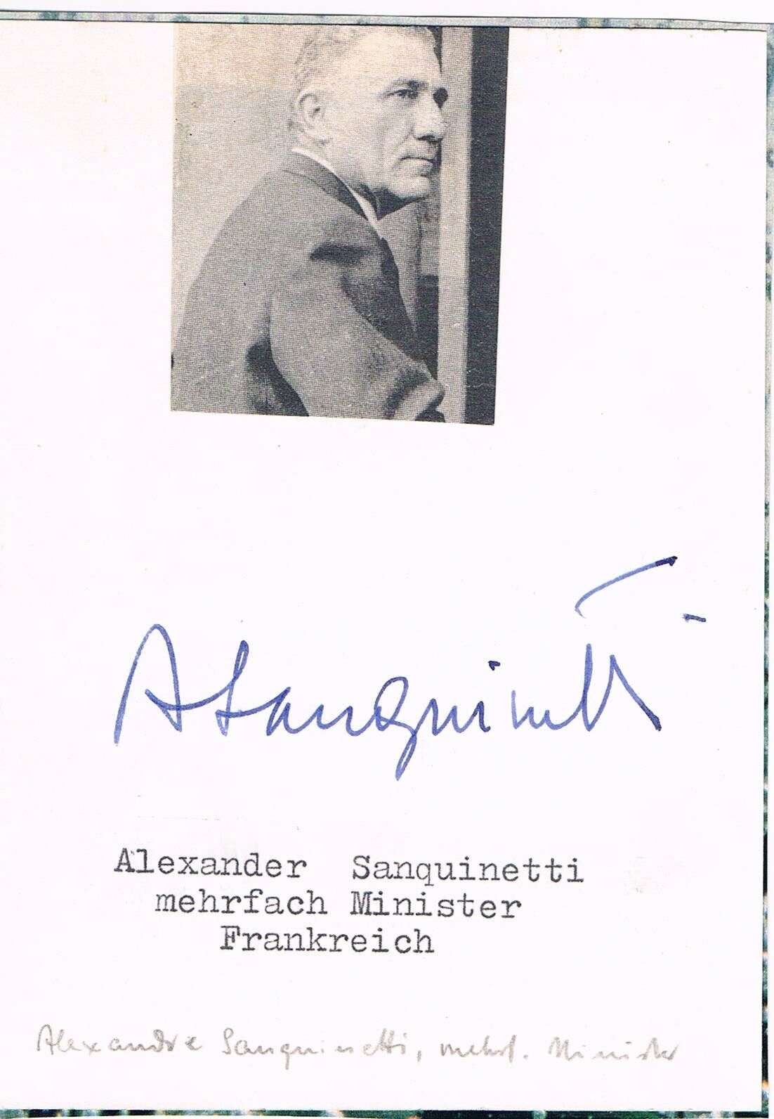 France Alexandre Sanguinetti 1913-80 signed 4x6