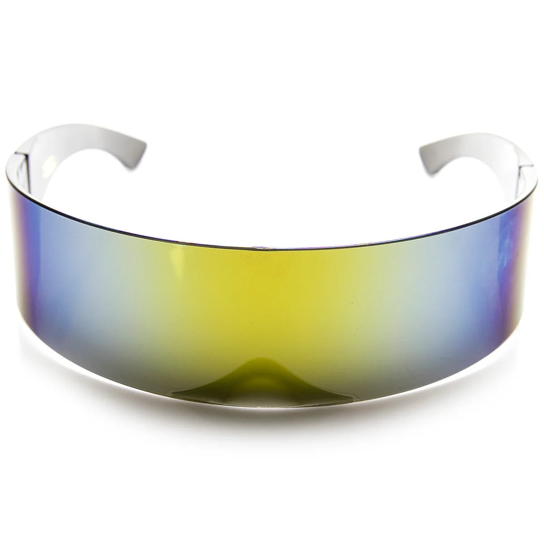 Futuristic Wrap Around Monoblock Shield glasses