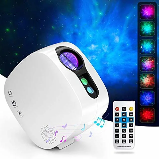 Laser Starry Sky Light Projector Projection Lamp Colorful Nebula Moon With Bluetooth Music Player Wireless Remote Control
