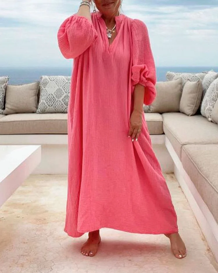 Bohemian Big Bubble Sleeve Dress