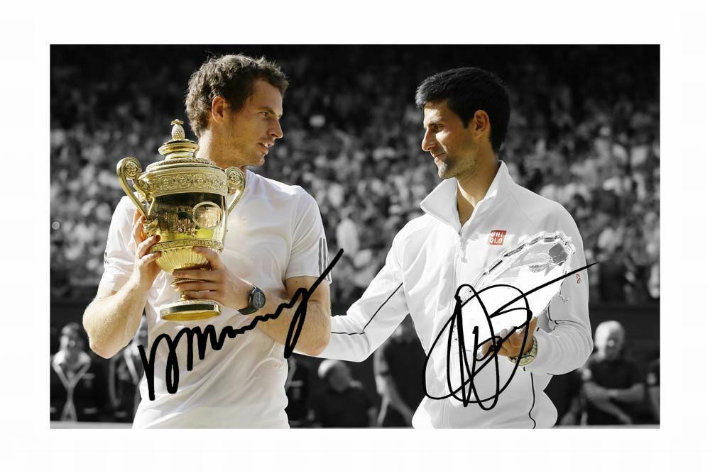 ANDY MURRAY & NOVAK DJOKOVIC 2013 WIMBLEDON AUTOGRAPH SIGNED Photo Poster painting POSTER PRINT