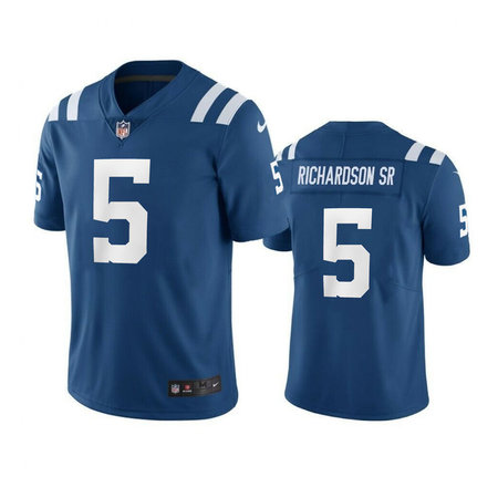Men's Indianapolis Colts #5 Anthony Richardson Sr. Blue 2023 Draft Vapor Untouchable Stitched Football Jersey