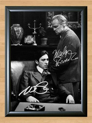 The Godfather Marlon Brando Al Pacino Signed Autographed Photo Poster painting Poster Print Memorabilia A4 Size