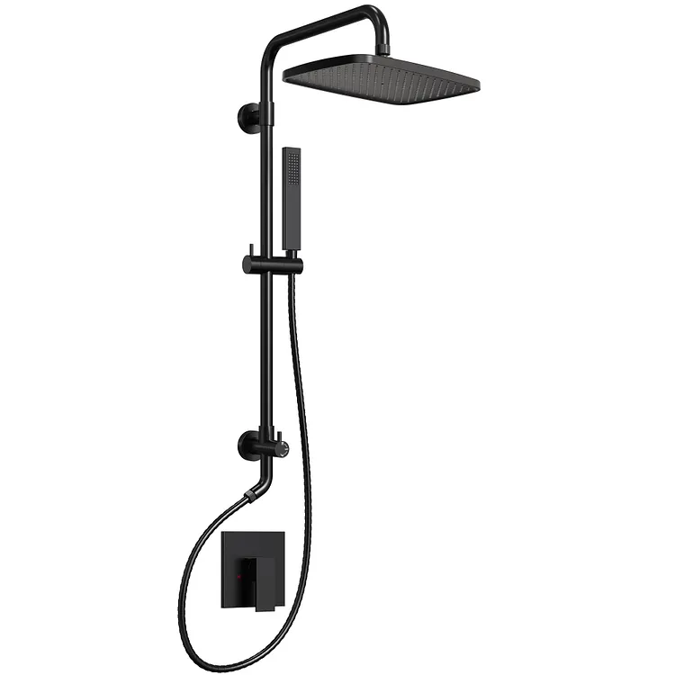 EVERSTEIN 7.48'' W Square Rainfall Shower Faucet in Matte Black