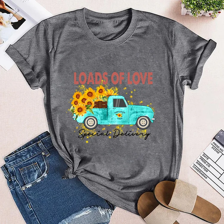 Loads Of Love Car Theme Neck T-shirt
