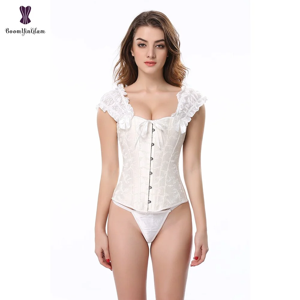 Billionm Corselet Corsets and Bustiers Gothic Lolita Puff Ruffle Sleeve Corset Top Overbust Sexy Bustier Corsage